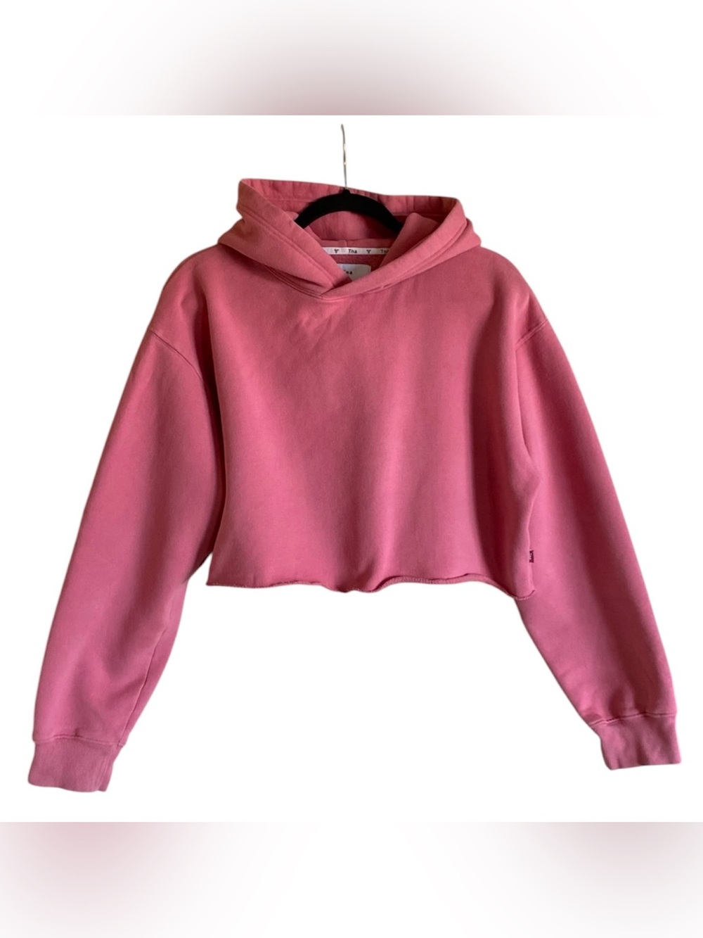 Women’s TNA Pink Cropped Hooded Sweatshirt Hoodie L